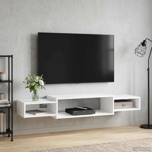 Falsítható TV Szekrény Falra szerelhető Fehér 140 x 28 x 21 cm