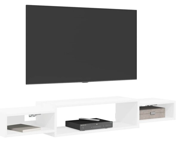 Falsítható TV Szekrény Falra szerelhető Fehér 140 x 28 x 21 cm