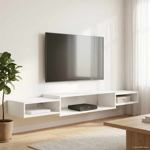 Falsítható TV Szekrény Falra szerelhető Fehér 180 x 28 x 21 cm