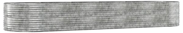 Ezüstszínű horganyzott acél kerti magaságyás 447 x 140 x 68 cm