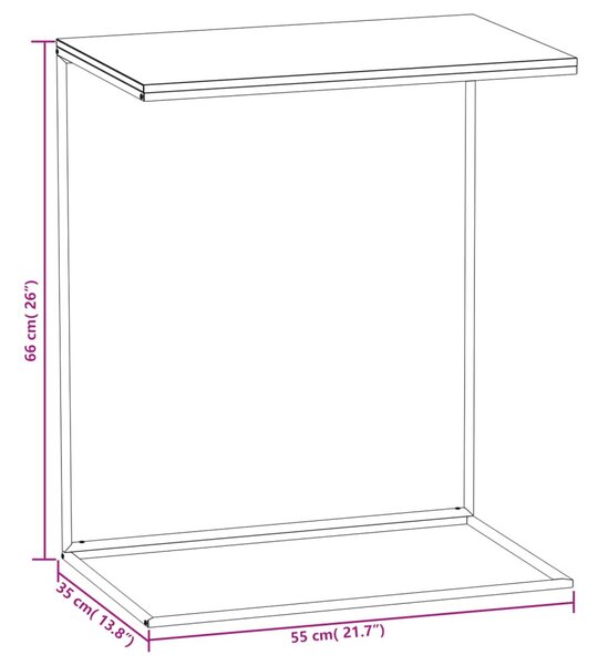 Fekete szerelt fa kisasztal 55 x 35 x 66 cm