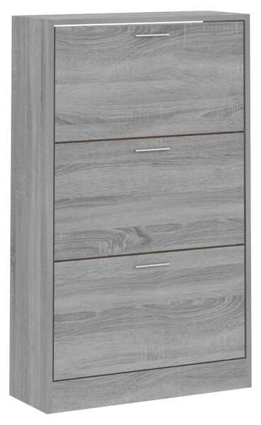 Szürke sonoma színű szerelt fa cipősszekrény 63x24x103 cm