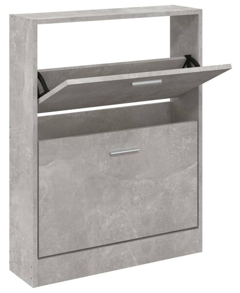Betonszürke szerelt fa cipőszekrény 59 x 17 x 81 cm