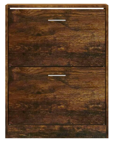 Füstös tölgy színű szerelt fa cipősszekrény 63x24x81 cm