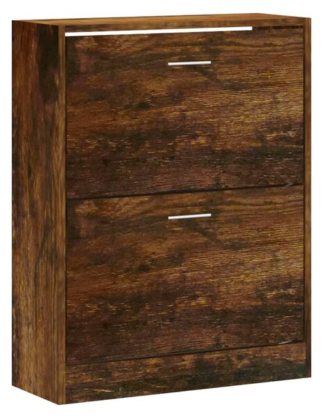 Füstös tölgy színű szerelt fa cipősszekrény 63x24x81 cm