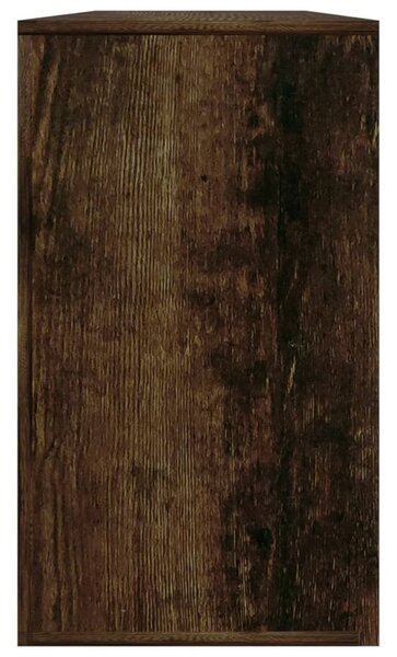 Füstös tölgy színű szerelt fa cipőtároló pad 80 x 24 x 45 cm