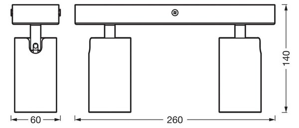 OSRAM OCTAGON mennyezeti spotlámpa, fehér, 2 izzós, GU10-LED 927 dimmelhető, dimmelhető, Fehér / opál, Nappali / Étkező, fém, Modern