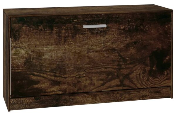 Füstös tölgy színű szerelt fa cipőtároló pad 80 x 24 x 45 cm