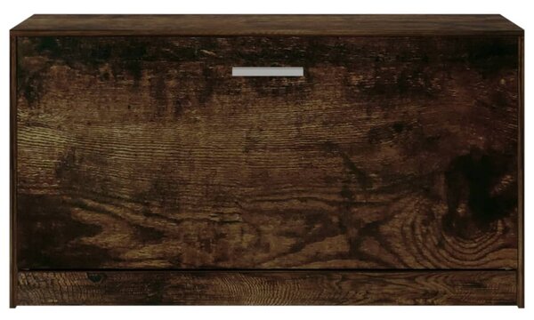 Füstös tölgy színű szerelt fa cipőtároló pad 80 x 24 x 45 cm