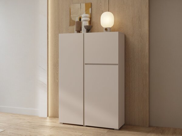 Könyvespolc Elbleve 102, Ajtókkal, Zárt, Laminált forgácslap, 139x92x40cm, Kasmír
