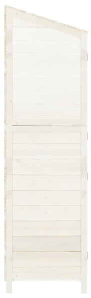 Fehér tömör fenyőfa kerti fészer 55x52x174,5 cm