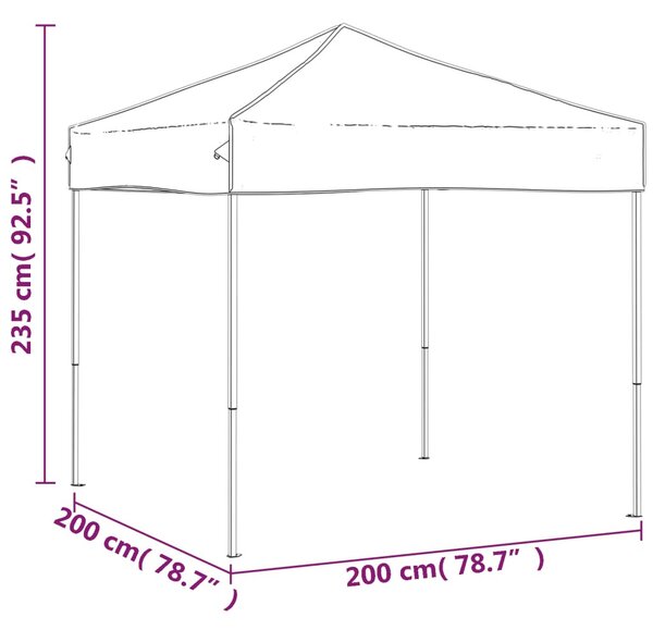 Antracitszürke összecsukható partisátor 2 x 2 m