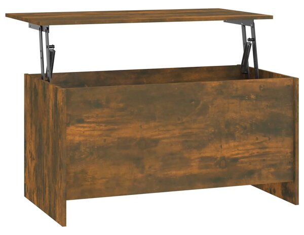 Füstös tölgy színű szerelt fa dohányzóasztal 102x55,5x52,5 cm