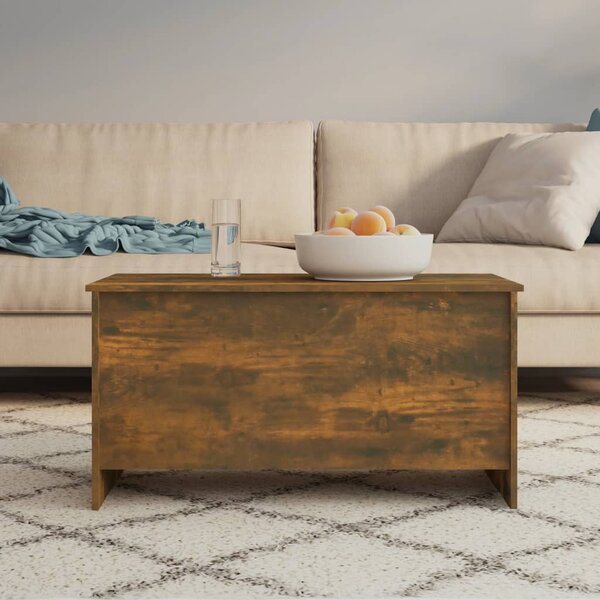 Füstös tölgy színű szerelt fa dohányzóasztal 102x55,5x52,5 cm