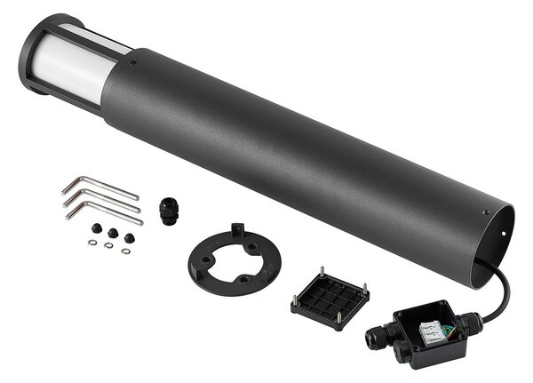 Deko-Light Facado II ösvényvilágítás, magasság 65 cm, kerek, sötétszürke/opál színű, dimmelhető, Alu / szürke / cink, Alumínium