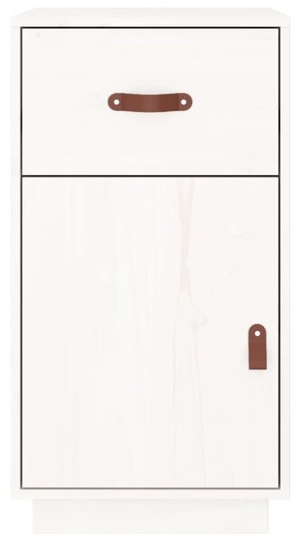 Fehér tömör fenyőfa íróasztalszekrény 40x50x75 cm