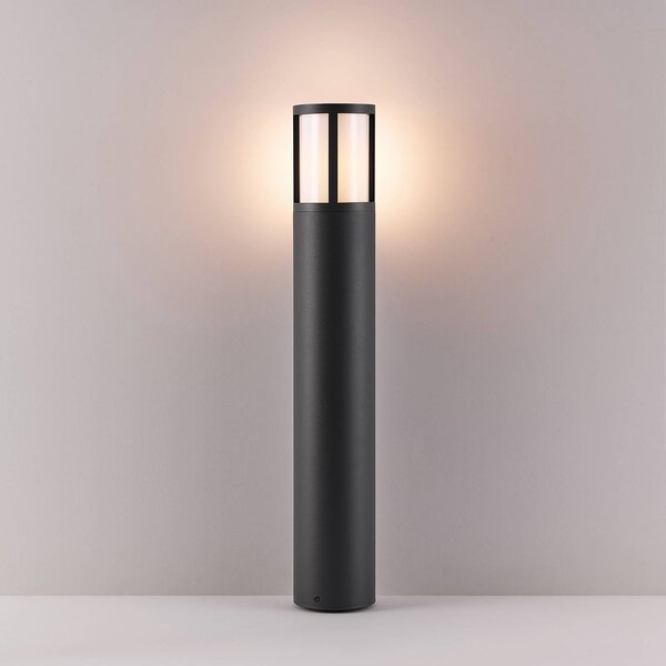Deko-Light Facado II ösvényvilágítás, magasság 65 cm, kerek, sötétszürke/opál színű, dimmelhető, Alu / szürke / cink, Alumínium