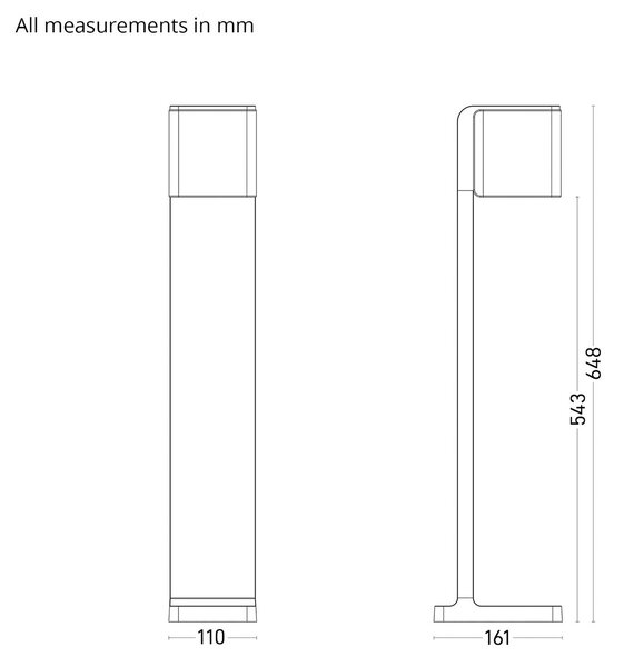 STEINEL GL 80 SC érzékelős osvény világítás, antracit, magasság 63 cm, dimmelhető, Alu / szürke / cink, Alumínium, Modern