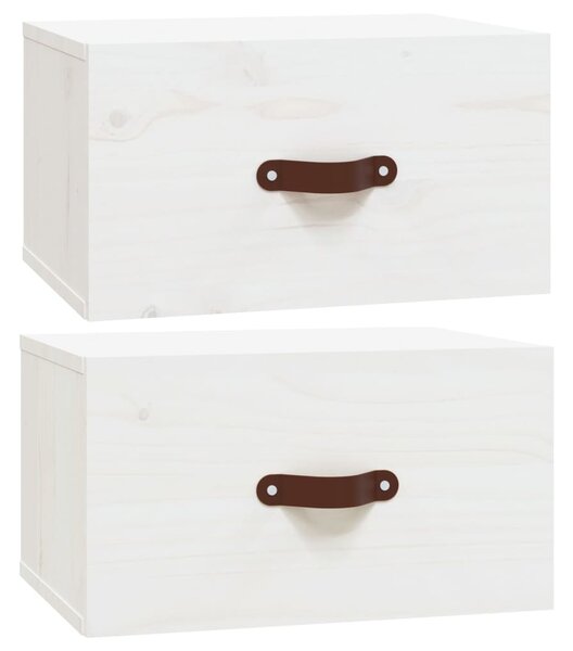2 db fehér falra szerelhető éjjeliszekrény 40 x 29,5 x 22 cm