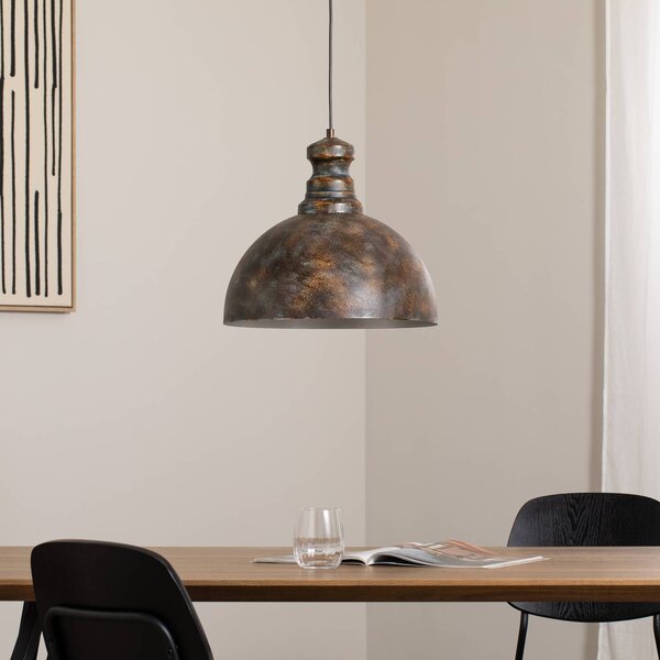 Opviq Saglam függő világítás, 1 izzós, antik sárgaréz, fém, Ø 40 cm, dimmelhető, Bronz / antik sárgaréz, Nappali / Étkező, fém, Vintage