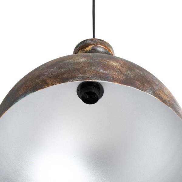 Opviq Saglam függő világítás, 1 izzós, antik sárgaréz, fém, Ø 40 cm, dimmelhető, Bronz / antik sárgaréz, Nappali / Étkező, fém, Vintage