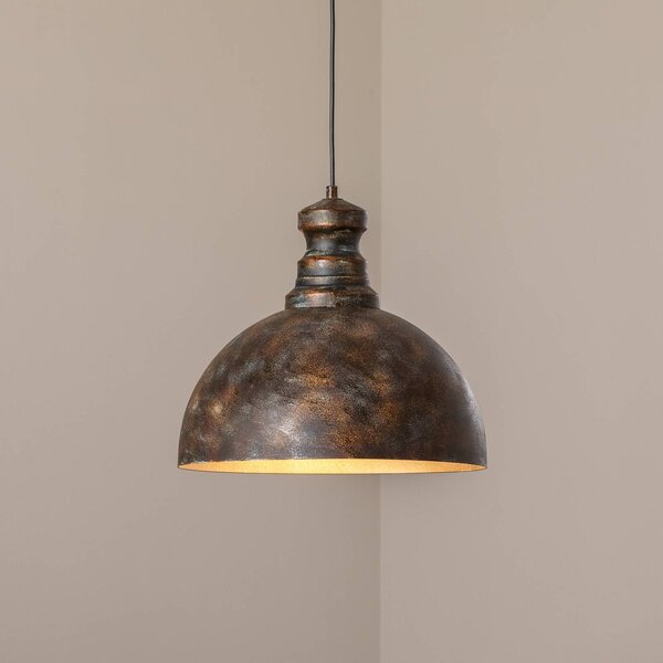 Opviq Saglam függő világítás, 1 izzós, antik sárgaréz, fém, Ø 40 cm, dimmelhető, Bronz / antik sárgaréz, Nappali / Étkező, fém, Vintage