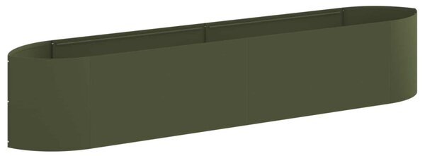 VidaXL Emelt kert ágyás Olajzöld 220 x 40 x 40 cm Acél