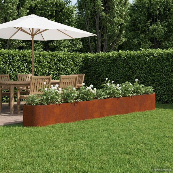 VidaXL Emelt kert ágyás Időjárásálló Acél 380 x 40 x 40 cm Acél