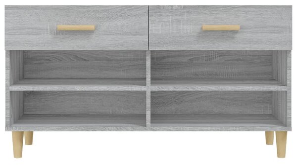 Szürke sonoma színű szerelt fa cipőszekrény 102 x 35 x 55 cm