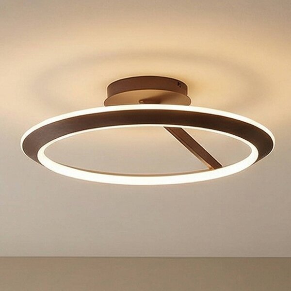 Lucande Eldra LED mennyezeti világítás, kávébarna, Ø 55 cm, CCT, dimmelhető, Barna / rozsda, Nappali / Étkező, fém, Modern