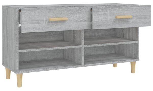 Szürke sonoma színű szerelt fa cipőszekrény 102 x 35 x 55 cm