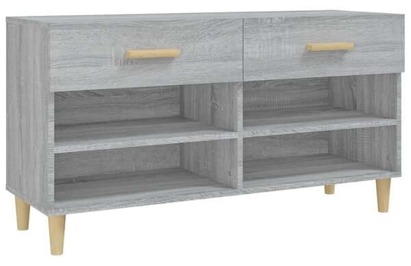 Szürke sonoma színű szerelt fa cipőszekrény 102 x 35 x 55 cm