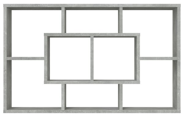 Betonszürke szerelt fa fali polc 85 x 16 x 52,5 cm