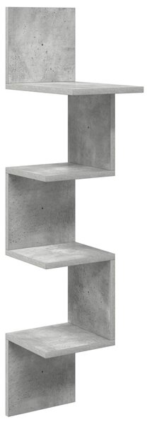 VidaXL Falpolc Falra szerelhető Szürke 32 x 21 x 107 cm Szerelt Fa