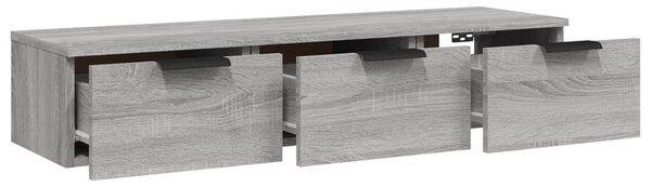 Szürke sonoma színű szerelt fa faliszekrény 102 x 30 x 20 cm