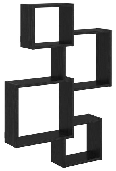 VidaXL Fali Kocka Polcok Falra szerelhető Fekete 64 x 13,5 x 91,5 cm