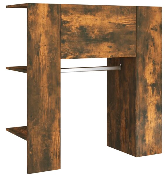 Füstös tölgy színű szerelt fa előszobaszekrény 97,5x37x99 cm