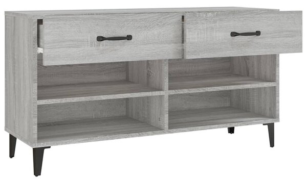 Szürke sonoma színű szerelt fa cipőszekrény 102 x 35 x 55 cm