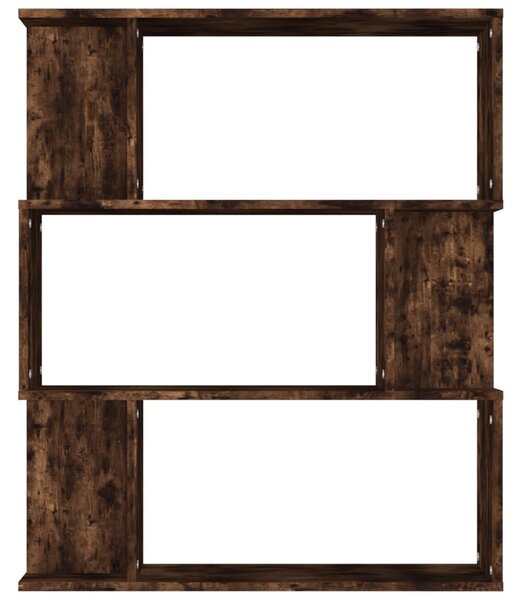 Füstös tölgy színű fa könyvszekrény/térelválasztó 80x24x96 cm
