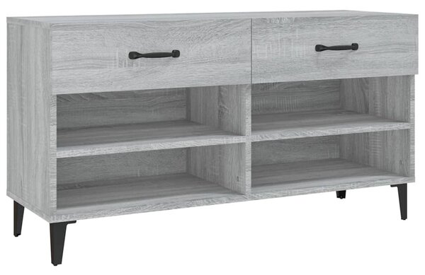 Szürke sonoma színű szerelt fa cipőszekrény 102 x 35 x 55 cm