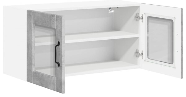 Fali üveges szekrény LUCCA Betonszürke 80 x 31 x 40 cm