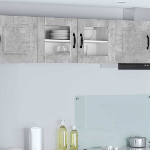 Fali üveges szekrény LUCCA Betonszürke 80 x 31 x 40 cm