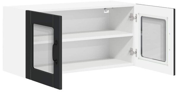 Fali üveges szekrény LUCCA Fekete 80 x 31 x 40 cm Szerelt Fa