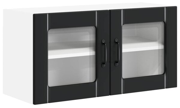 Fali üveges szekrény LUCCA Fekete 80 x 31 x 40 cm Szerelt Fa