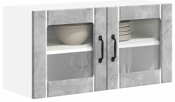 Fali üveges szekrény LUCCA Betonszürke 80 x 31 x 40 cm