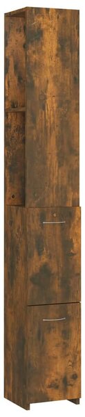 Füstös tölgy színű szerelt fa fürdőszobaszekrény 25x26,5x170 cm
