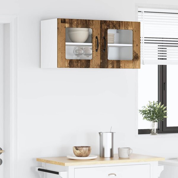 Fali üveges szekrény LUCCA Antik Fa 80 x 31 x 40 cm Szerelt Fa