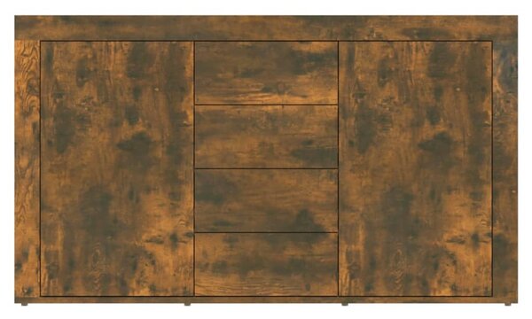 Füstös tölgy színű szerelt fa tálalószekrény 120 x 36 x 69 cm