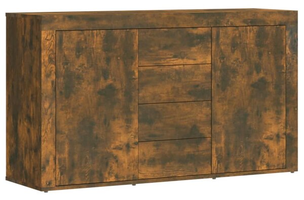 Füstös tölgy színű szerelt fa tálalószekrény 120 x 36 x 69 cm