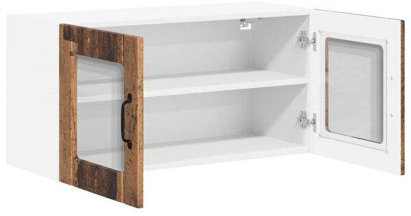 Fali üveges szekrény LUCCA Antik Fa 80 x 31 x 40 cm Szerelt Fa